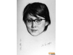 牛曉彥肖像--靳尚誼素描作品