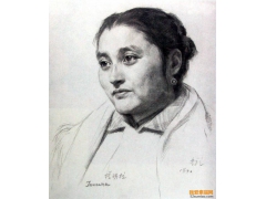 塔瑪拉肖像--靳尚誼素描作品