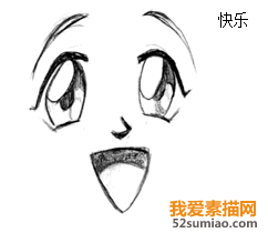 動漫人物素描的畫法:不同的面部表情7 動漫人物素描的畫法:不同的面部表情7