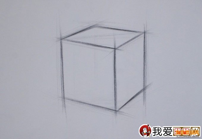 石膏立方體素描教程:立方體結(jié)構(gòu)明暗素描繪畫步驟04