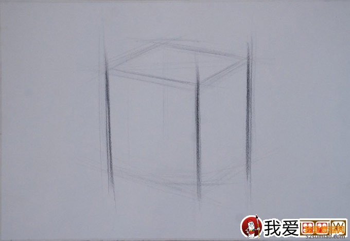 石膏立方體素描教程:立方體結(jié)構(gòu)明暗素描繪畫步驟03