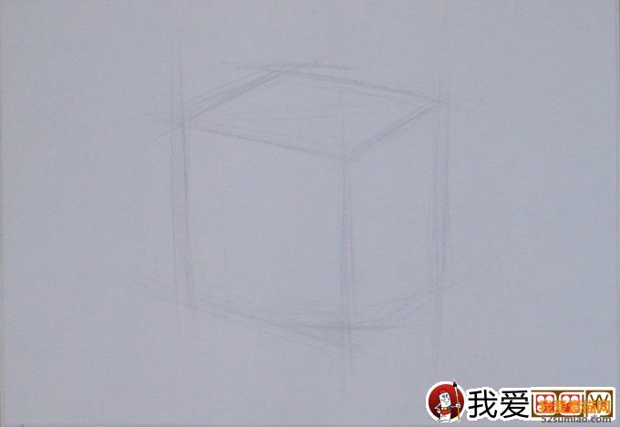 石膏立方體素描教程:立方體結(jié)構(gòu)明暗素描繪畫步驟02