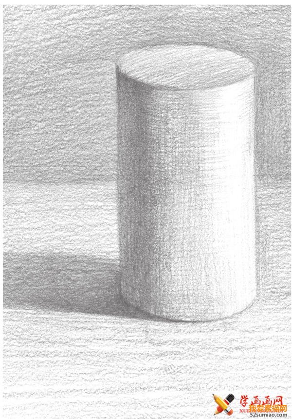 素描入門(mén)教系列程：素描幾何體圓柱體的畫(huà)法步驟(17)