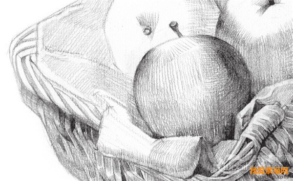 素描蘋(píng)果籃技法