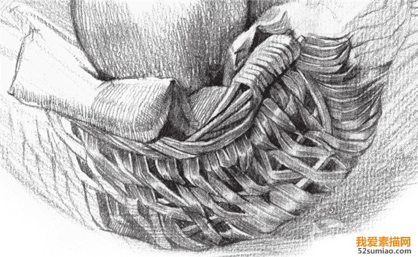 素描蘋(píng)果籃細(xì)節(jié)
